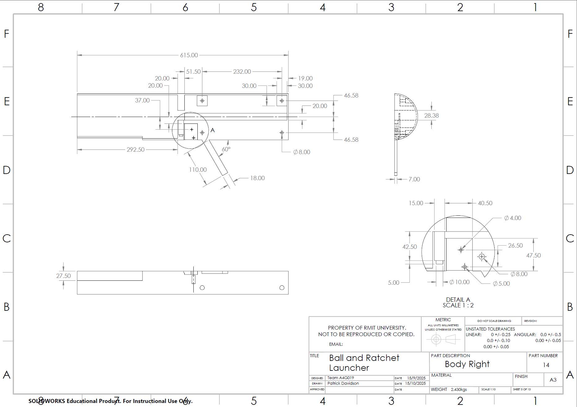 Detailed part drawing