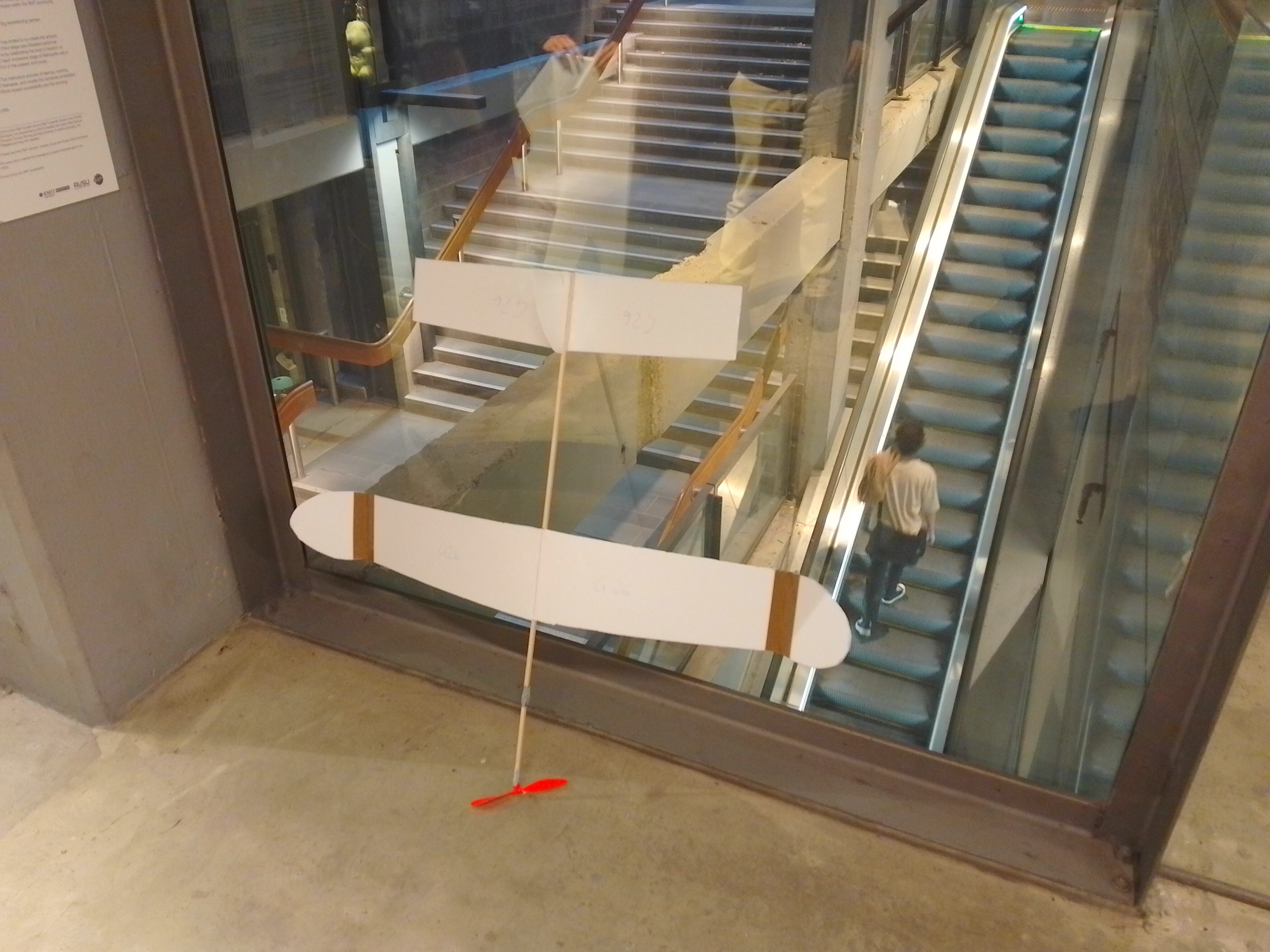 Final assembled glider, hand-held